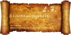 Lichtblau Hippolit névjegykártya