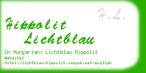 hippolit lichtblau business card